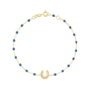 Gigi Clozeau - Horseshoe Diamond Sapphire bracelet, Yellow Gold, 6.7"