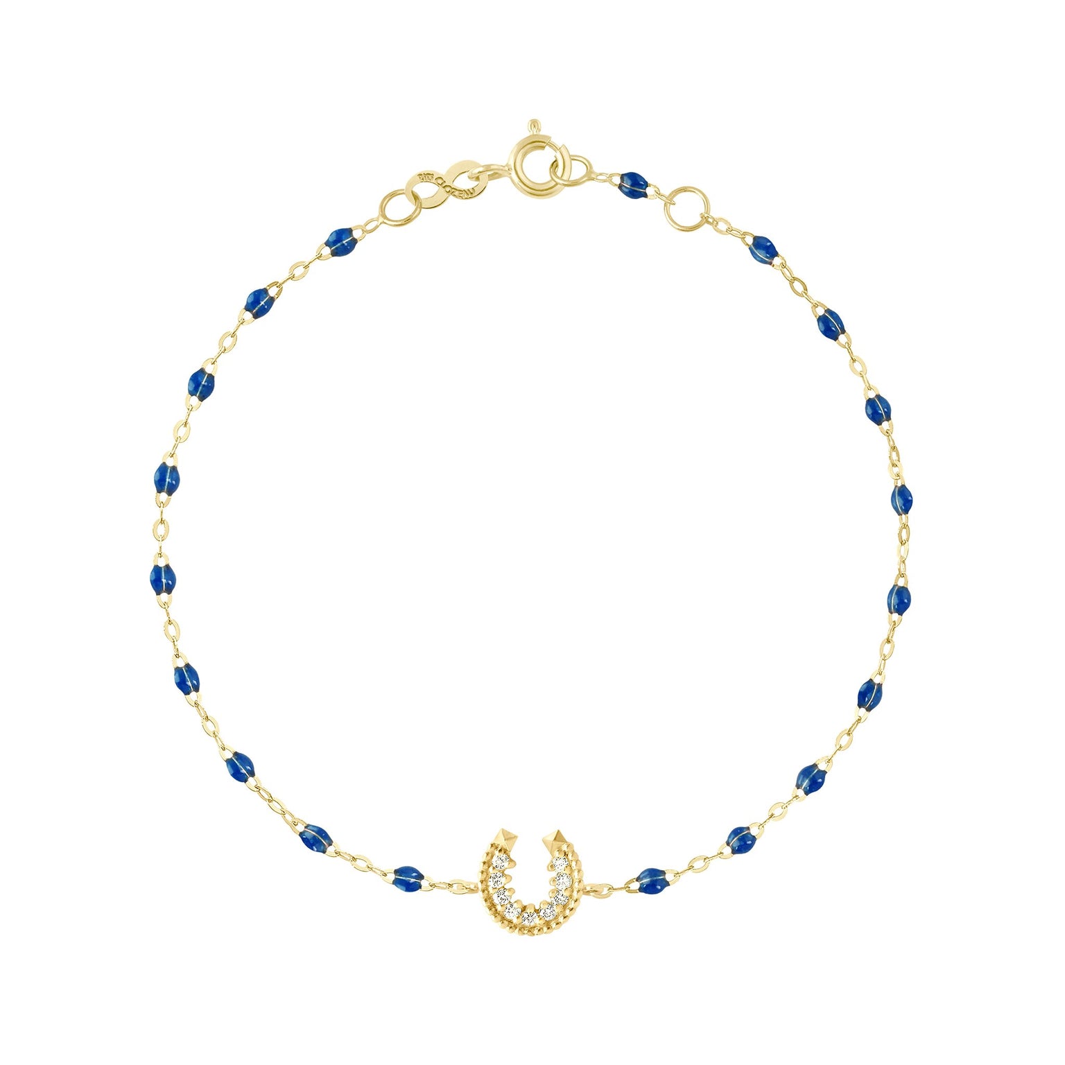 Gigi Clozeau - Horseshoe Diamond Sapphire bracelet, Yellow Gold, 6.7"