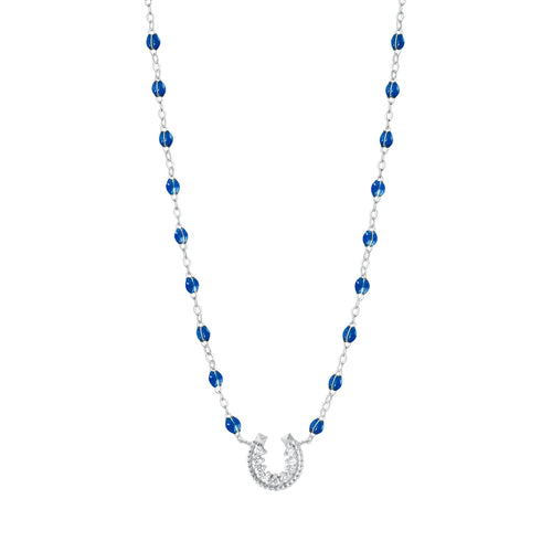 Gigi Clozeau - Horseshoe Diamond Sapphire necklace, White Gold, 16.5