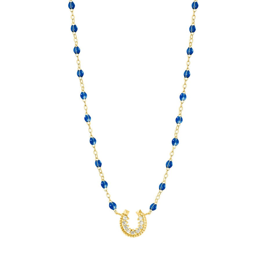 Gigi Clozeau - Horseshoe Diamond Sapphire necklace, Yellow Gold, 16.5