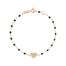 Gigi Clozeau - In Love Diamond Bracelet, Black, Rose Gold, 6.7"