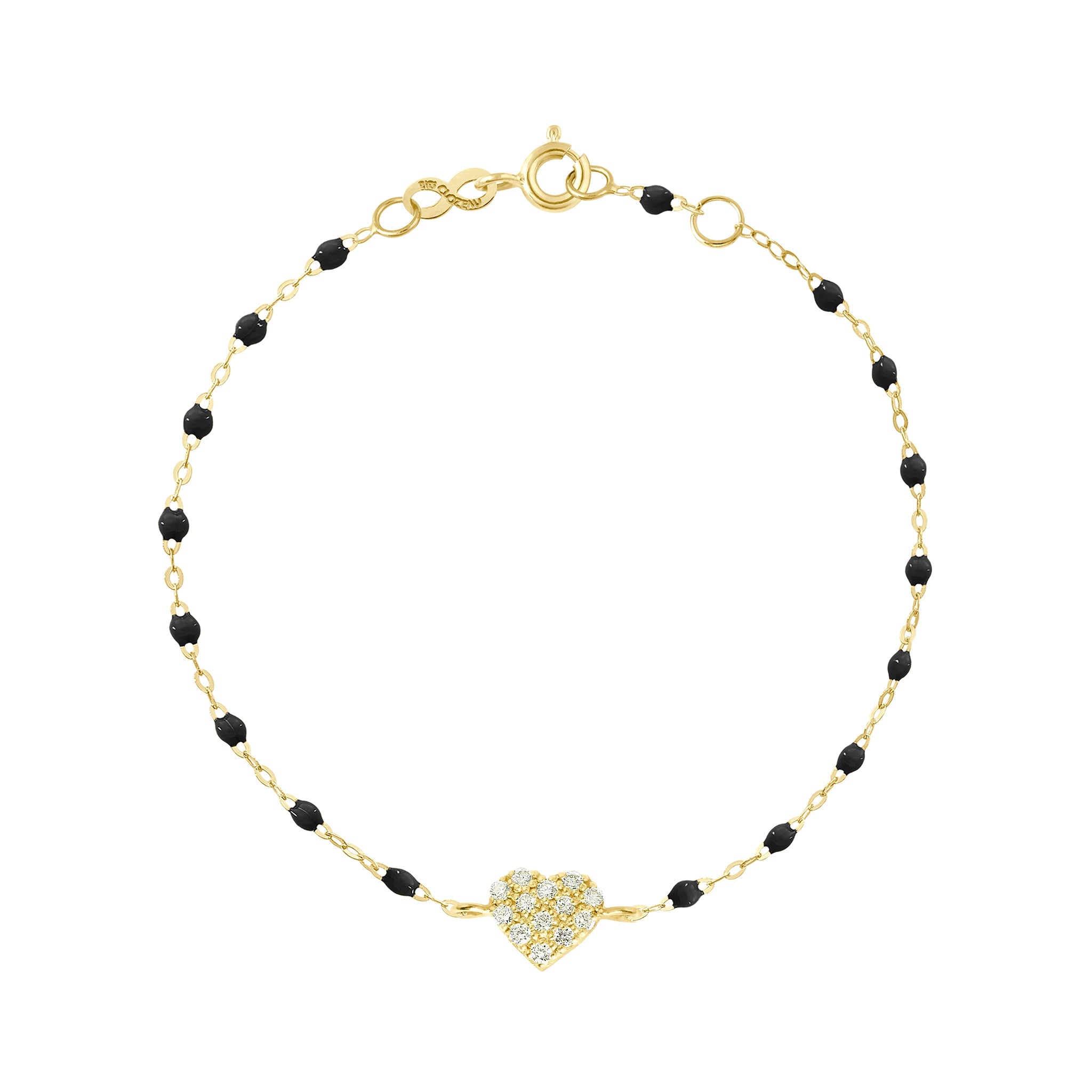 Gigi Clozeau - In Love Diamond Bracelet, Black, Yellow Gold, 6.7"