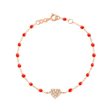Gigi Clozeau - In Love Diamond Bracelet, Coral, Rose Gold, 6.7"