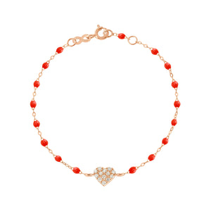 Gigi Clozeau - In Love Diamond Bracelet, Coral, Rose Gold, 6.7"