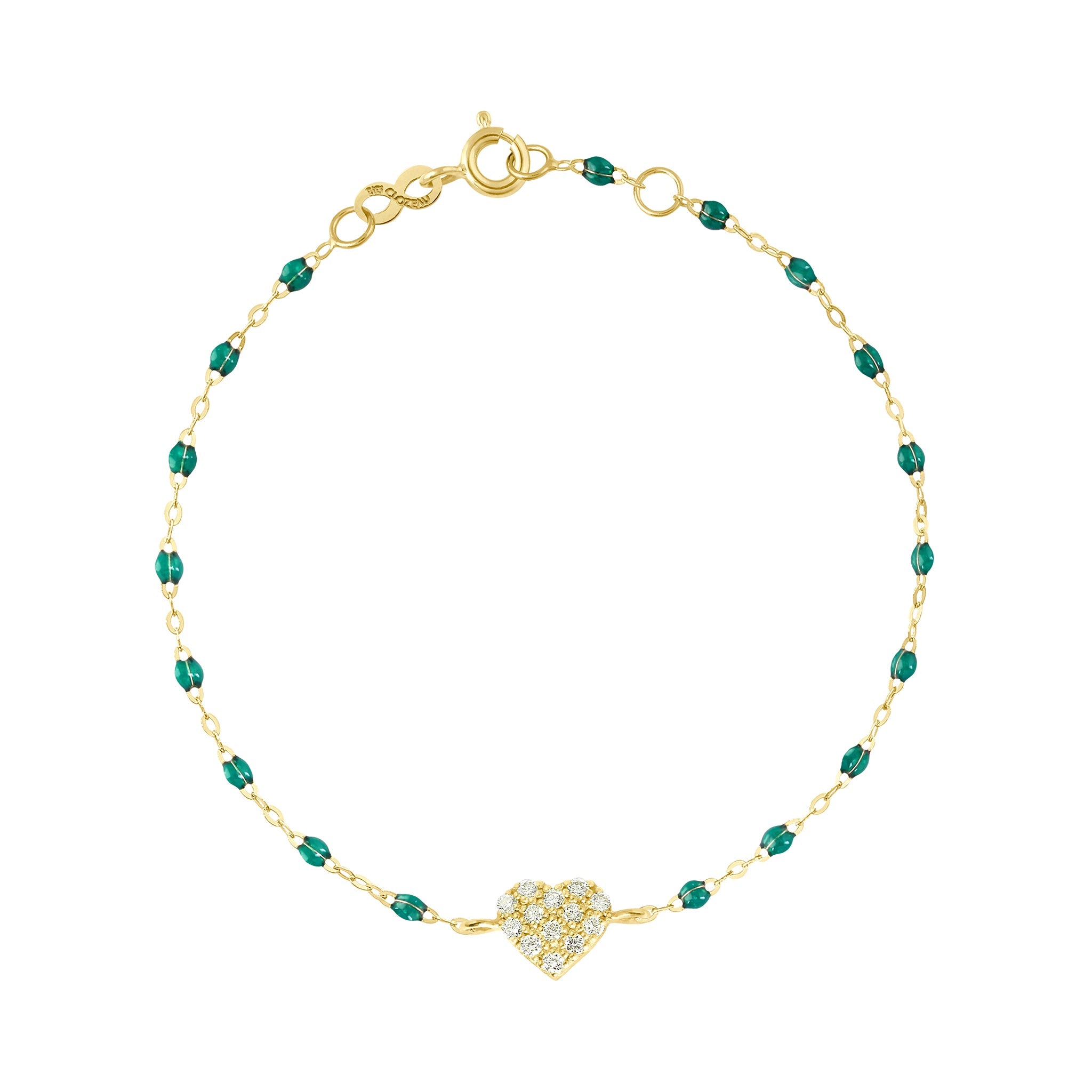 Gigi Clozeau - In Love Diamond Bracelet, Emerald, Yellow Gold, 6.7"