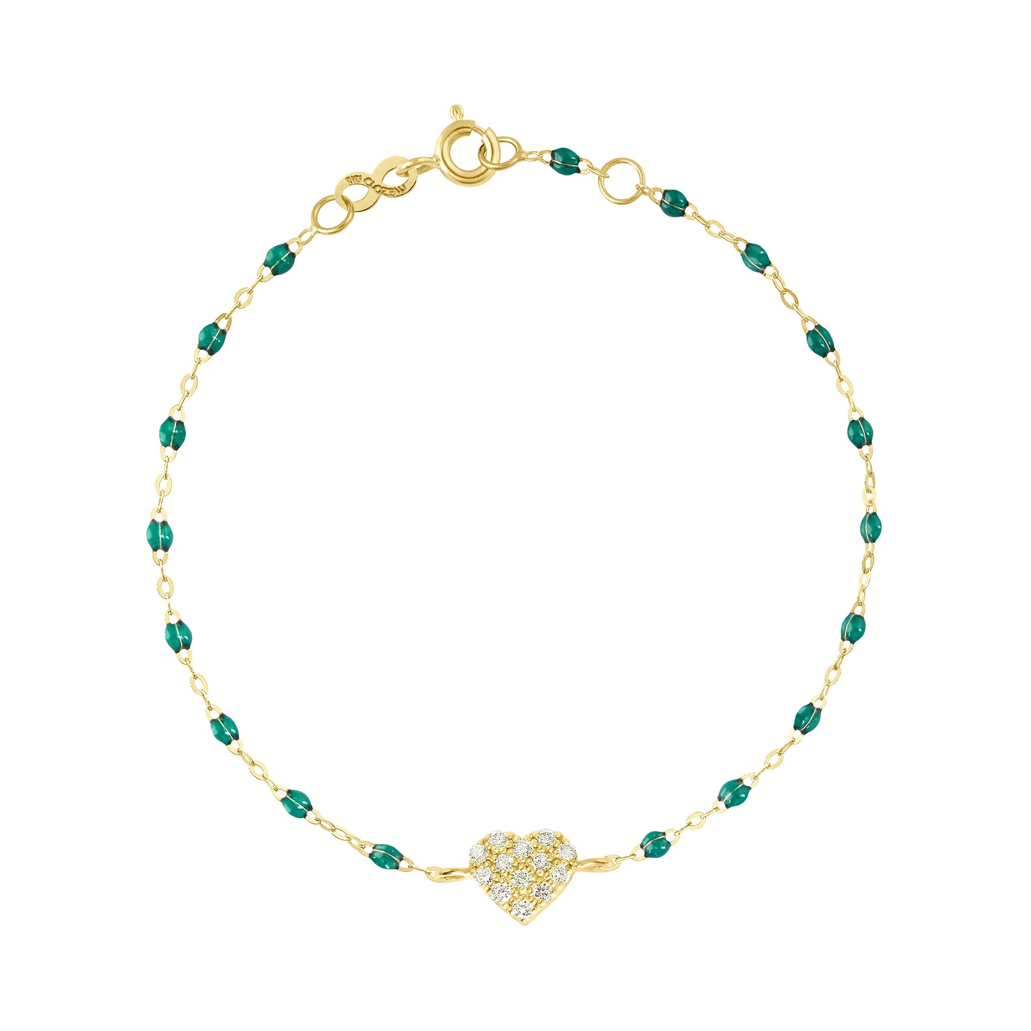 Gigi Clozeau - In Love Diamond Bracelet, Emerald, Yellow Gold, 6.7"