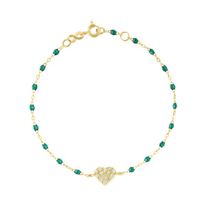 Gigi Clozeau - In Love Diamond Bracelet, Emerald, Yellow Gold, 6.7"