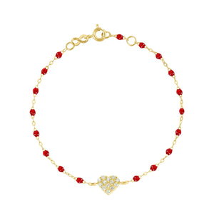 Gigi Clozeau - In Love Diamond Bracelet, Ruby, Yellow Gold, 6.7"