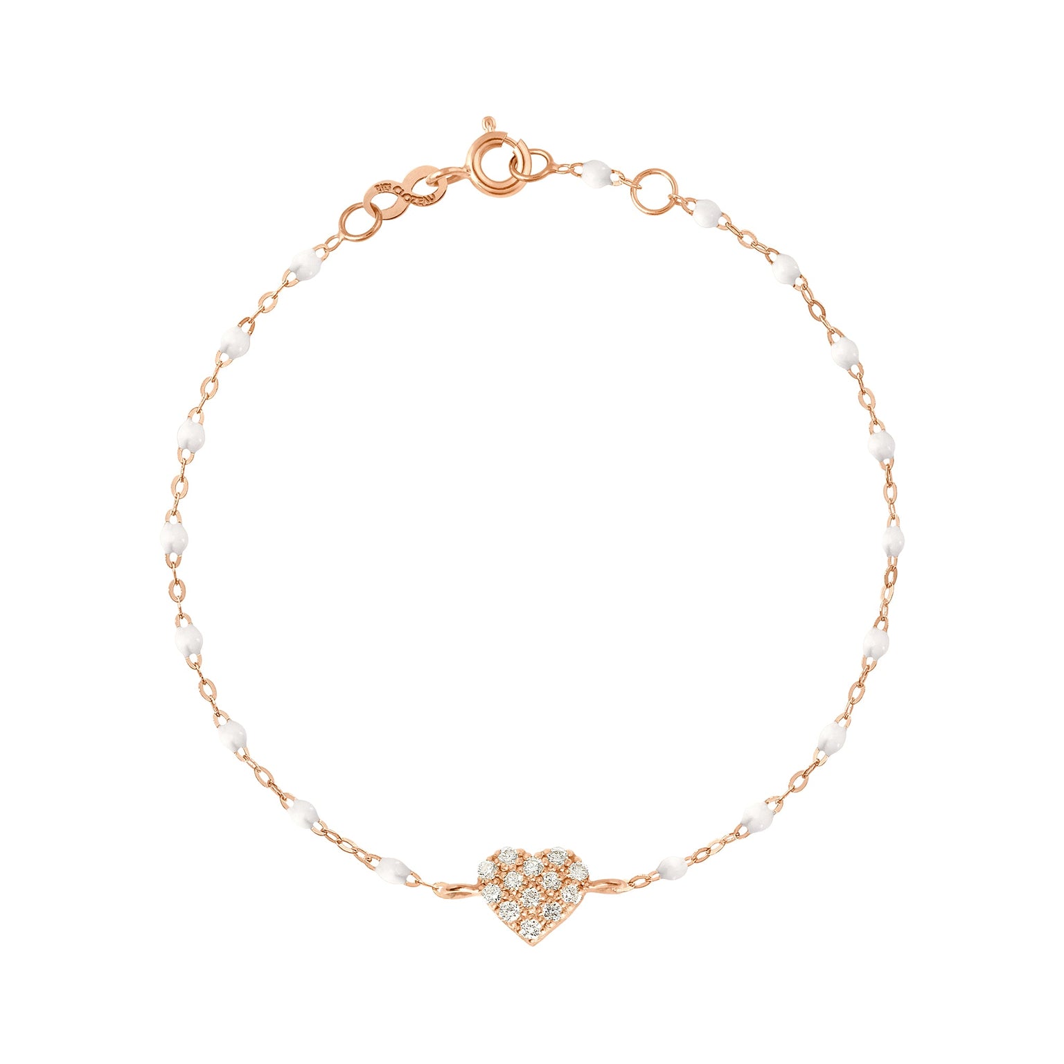 Gigi Clozeau - In Love Diamond Bracelet, White, Rose Gold, 6.7"
