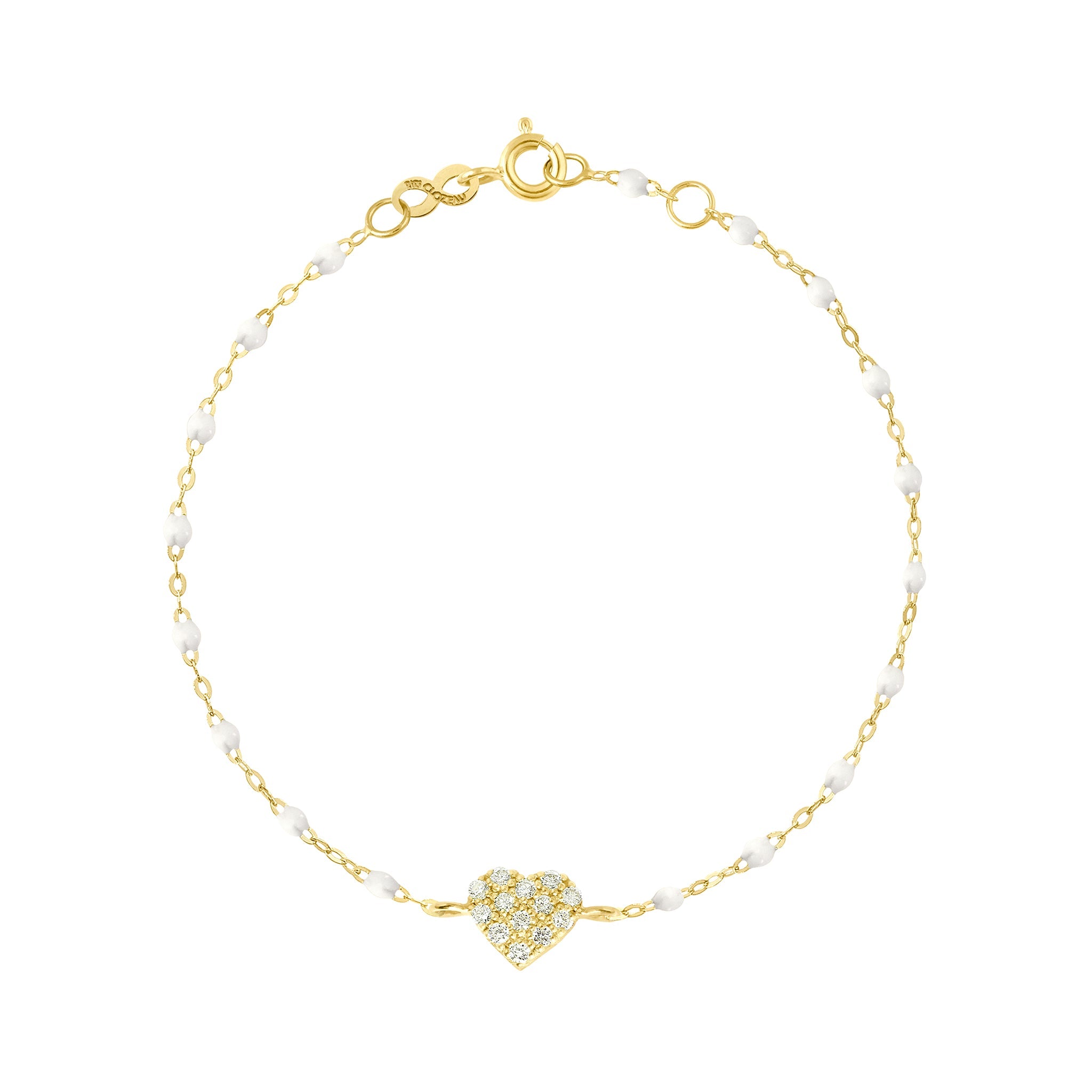 Gigi Clozeau - In Love Diamond Bracelet, White, Yellow Gold, 6.7"