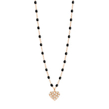 Gigi Clozeau - In Love Diamond Necklace, Black, Rose Gold, 16.5"