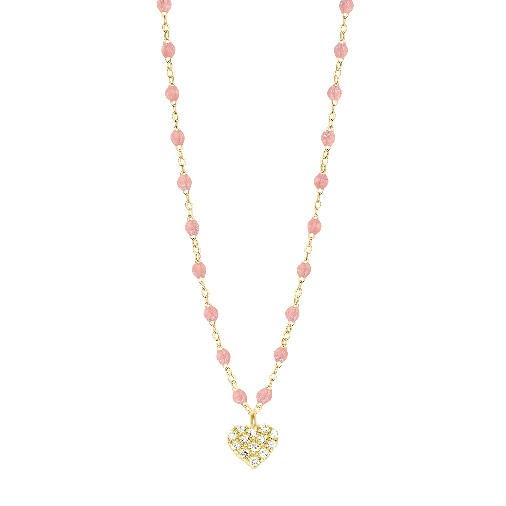 Gigi Clozeau - In Love Diamond Necklace, Blush, Yellow Gold, 16.5"