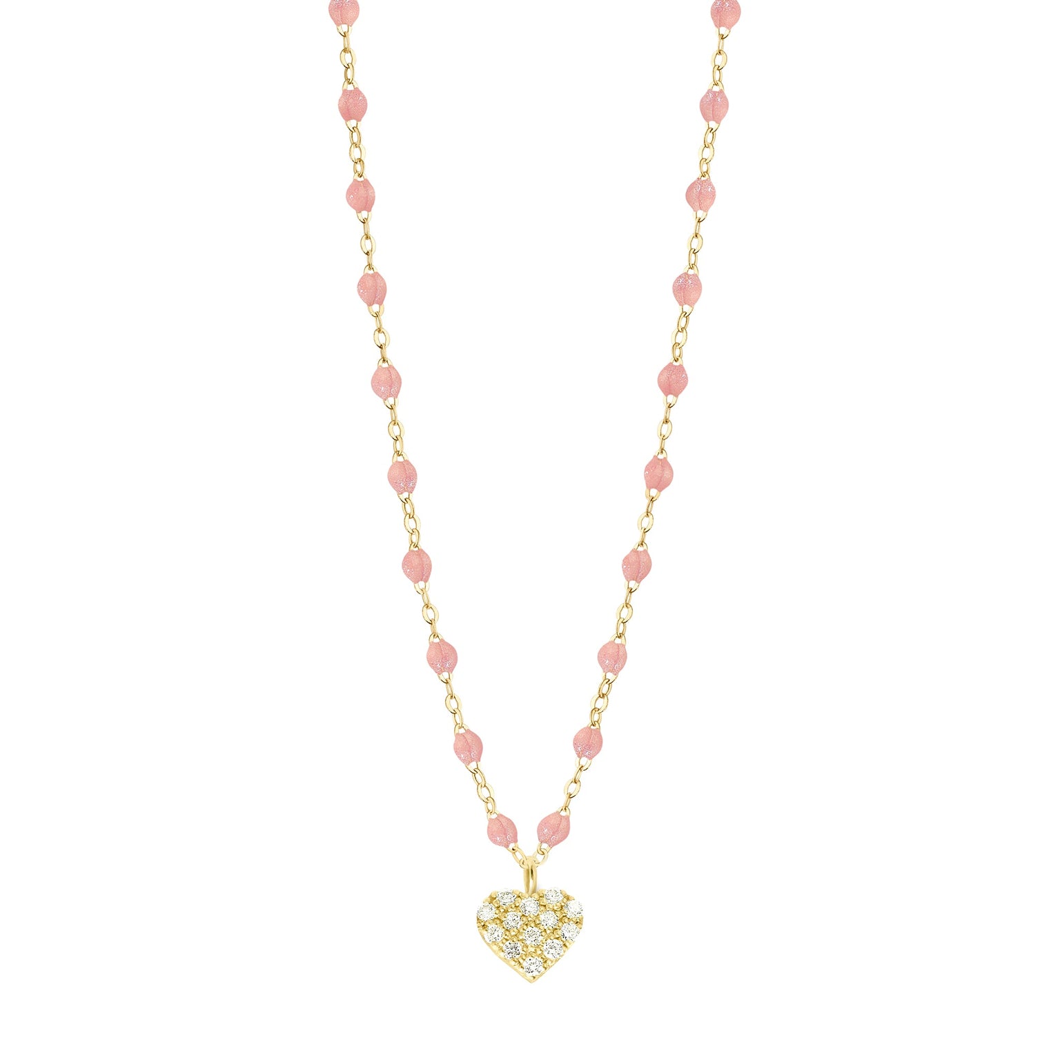 Gigi Clozeau - In Love Diamond Necklace, Blush, Yellow Gold, 16.5"