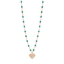 Gigi Clozeau - In Love Diamond Necklace, Emerald, Rose Gold, 16.5"