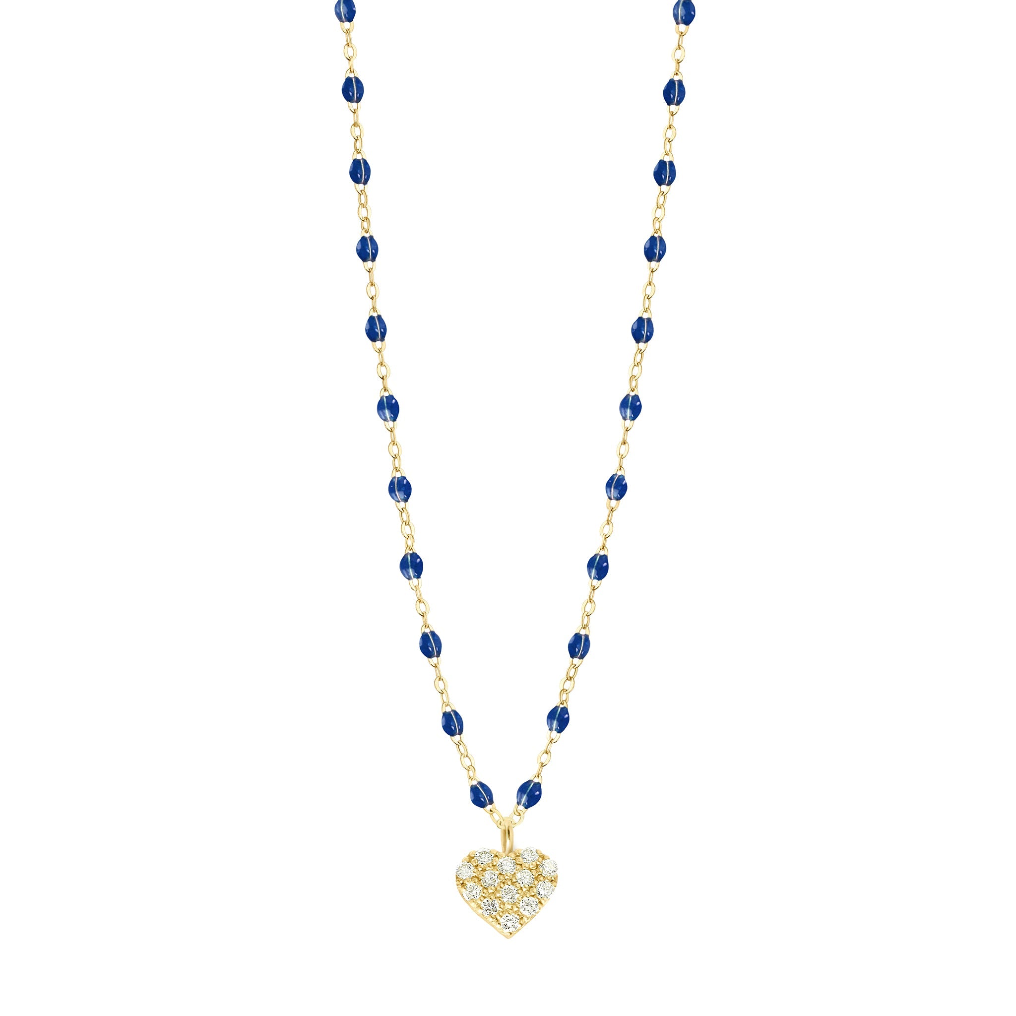 Gigi Clozeau - In Love Diamond Necklace, Lapis, Yellow Gold, 16.5"