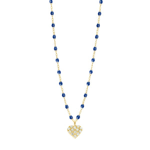 Gigi Clozeau - In Love Diamond Necklace, Lapis, Yellow Gold, 16.5"