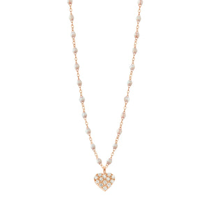Gigi Clozeau - In Love Diamond Necklace, Opal, Rose Gold, 16.5"