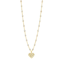 Gigi Clozeau - In Love Diamond Necklace, Opal, Yellow Gold, 16.5"