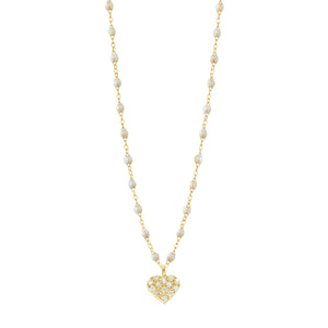 Gigi Clozeau - In Love Diamond Necklace, Opal, Yellow Gold, 16.5"