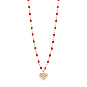 Gigi Clozeau - In Love Diamond Necklace, Ruby, Rose Gold, 16.5"