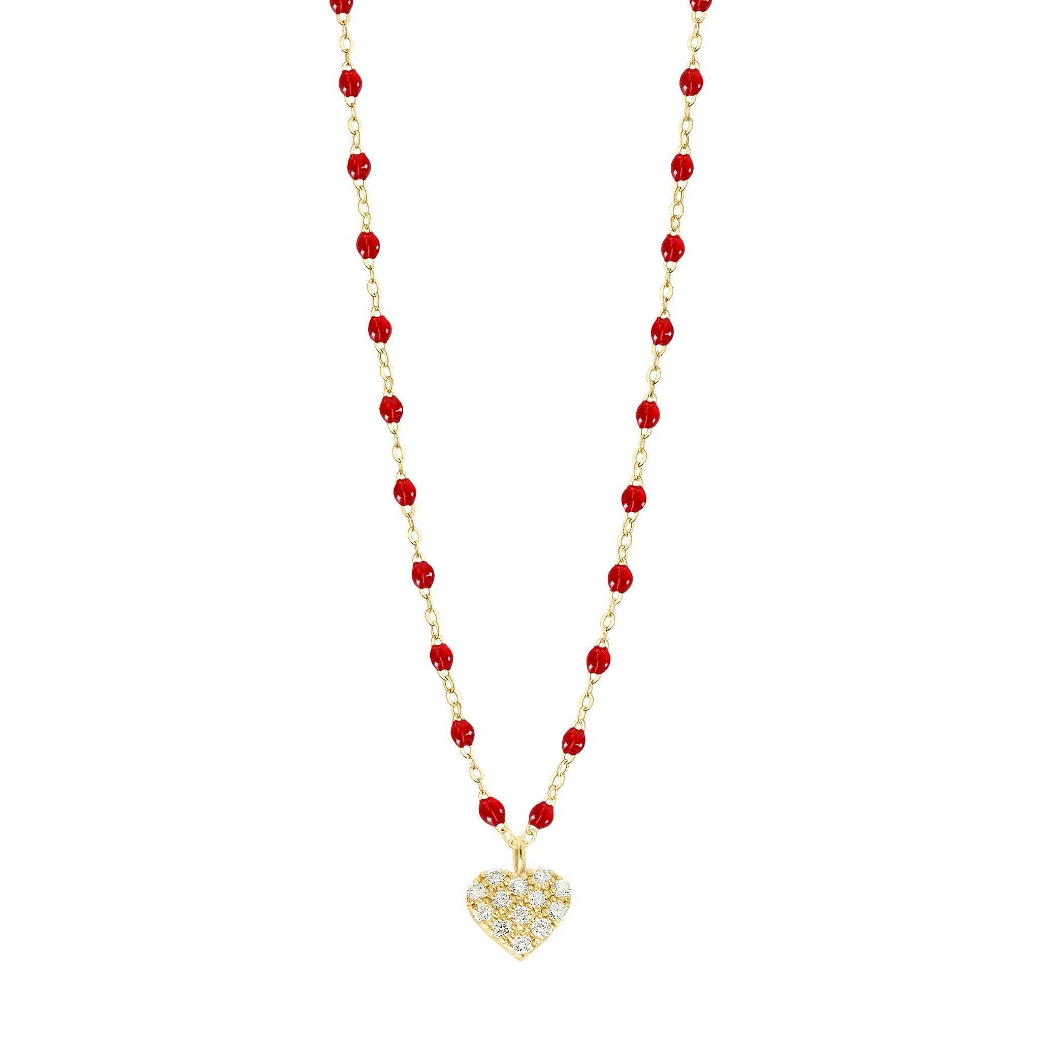 Gigi Clozeau - In Love Diamond Necklace, Ruby, Yellow Gold, 16.5"