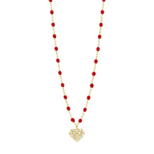 Gigi Clozeau - In Love Diamond Necklace, Ruby, Yellow Gold, 16.5"