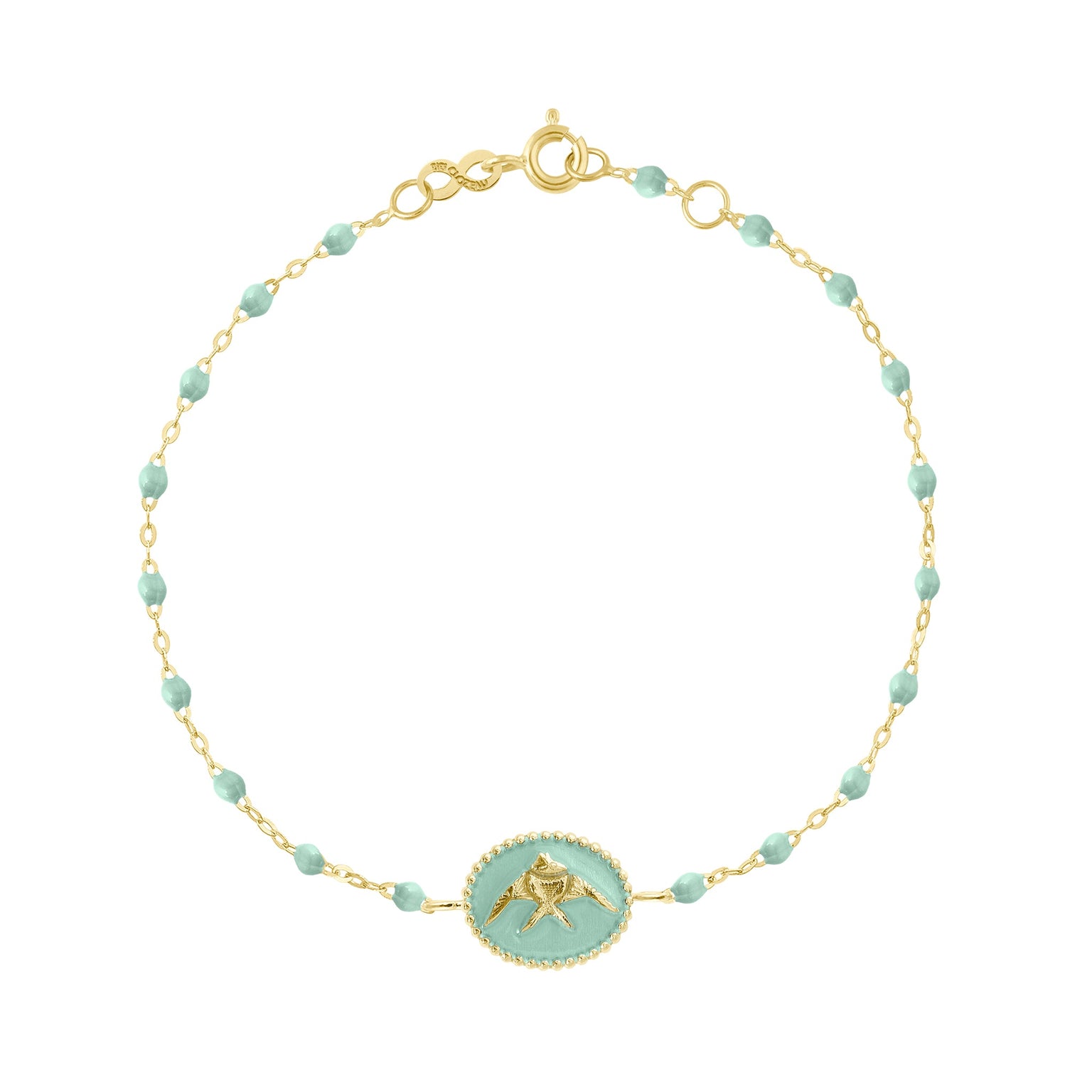 Gigi Clozeau - Jade Angelfish Bracelet, Yellow Gold, 6.7"
