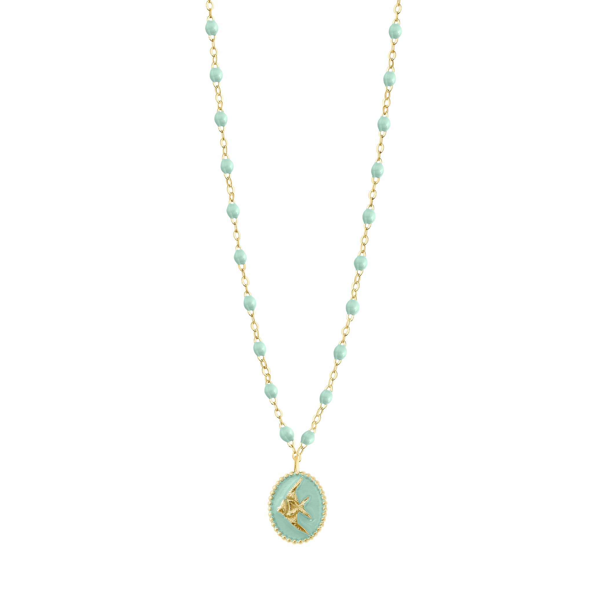 Gigi Clozeau - Jade Angelfish Necklace, Yellow Gold, 16.5"