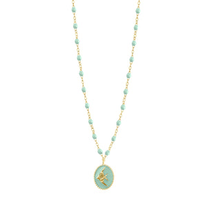 Gigi Clozeau - Jade Angelfish Necklace, Yellow Gold, 16.5"