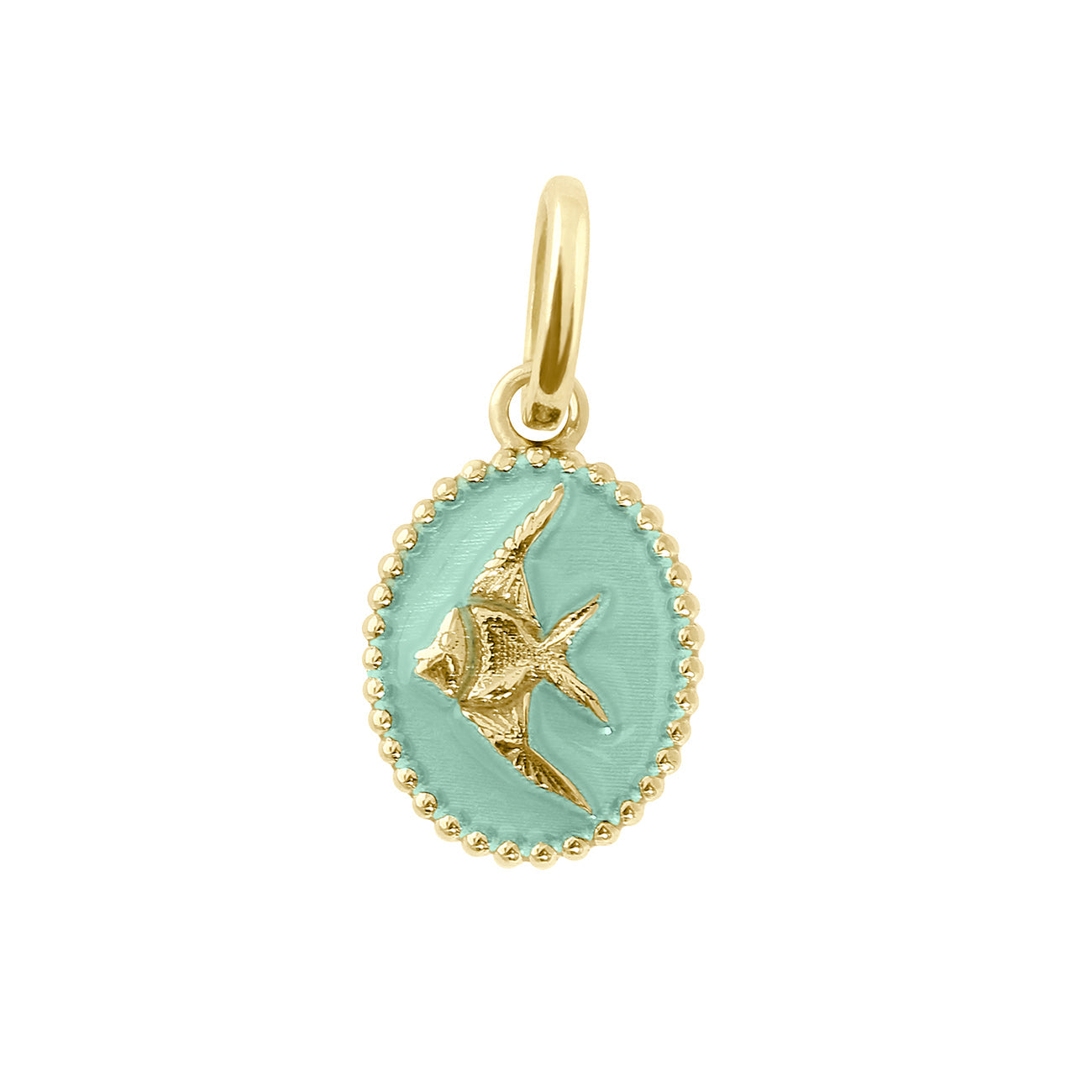 Gigi Clozeau - Jade Angelfish Pendant, Yellow Gold