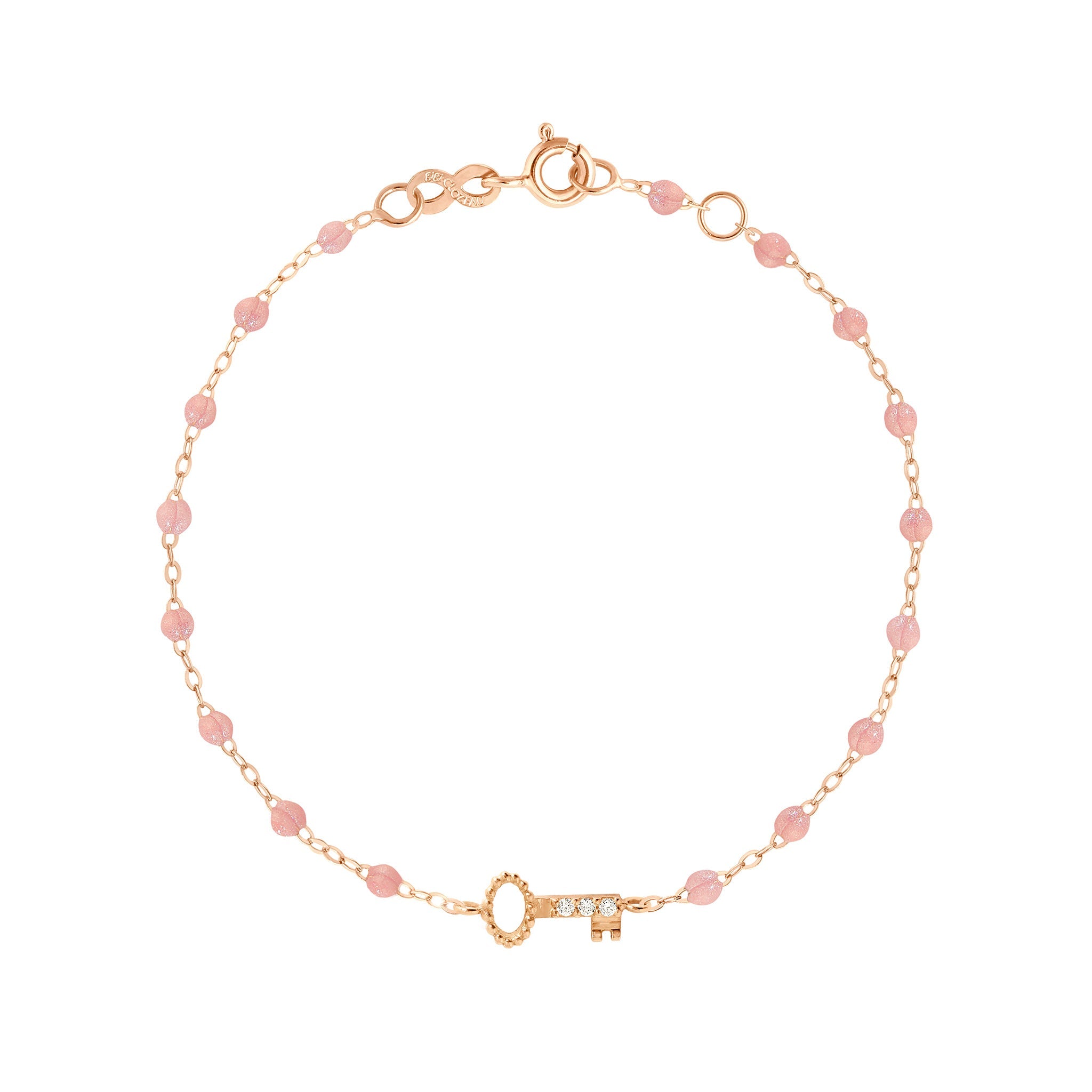 Gigi Clozeau - Key Diamond Blush Bracelet, Rose Gold, 6.7"