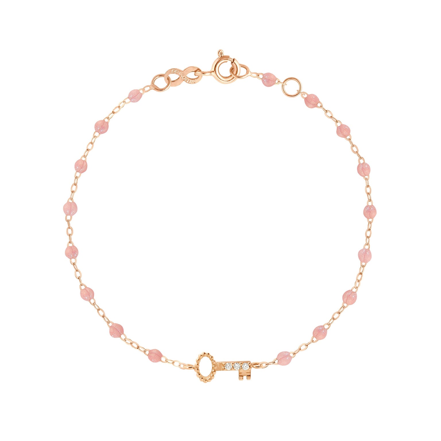 Gigi Clozeau - Key Diamond Blush Bracelet, Rose Gold, 6.7"