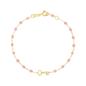 Gigi Clozeau - Key Diamond Blush Bracelet, Yellow Gold, 6.7"