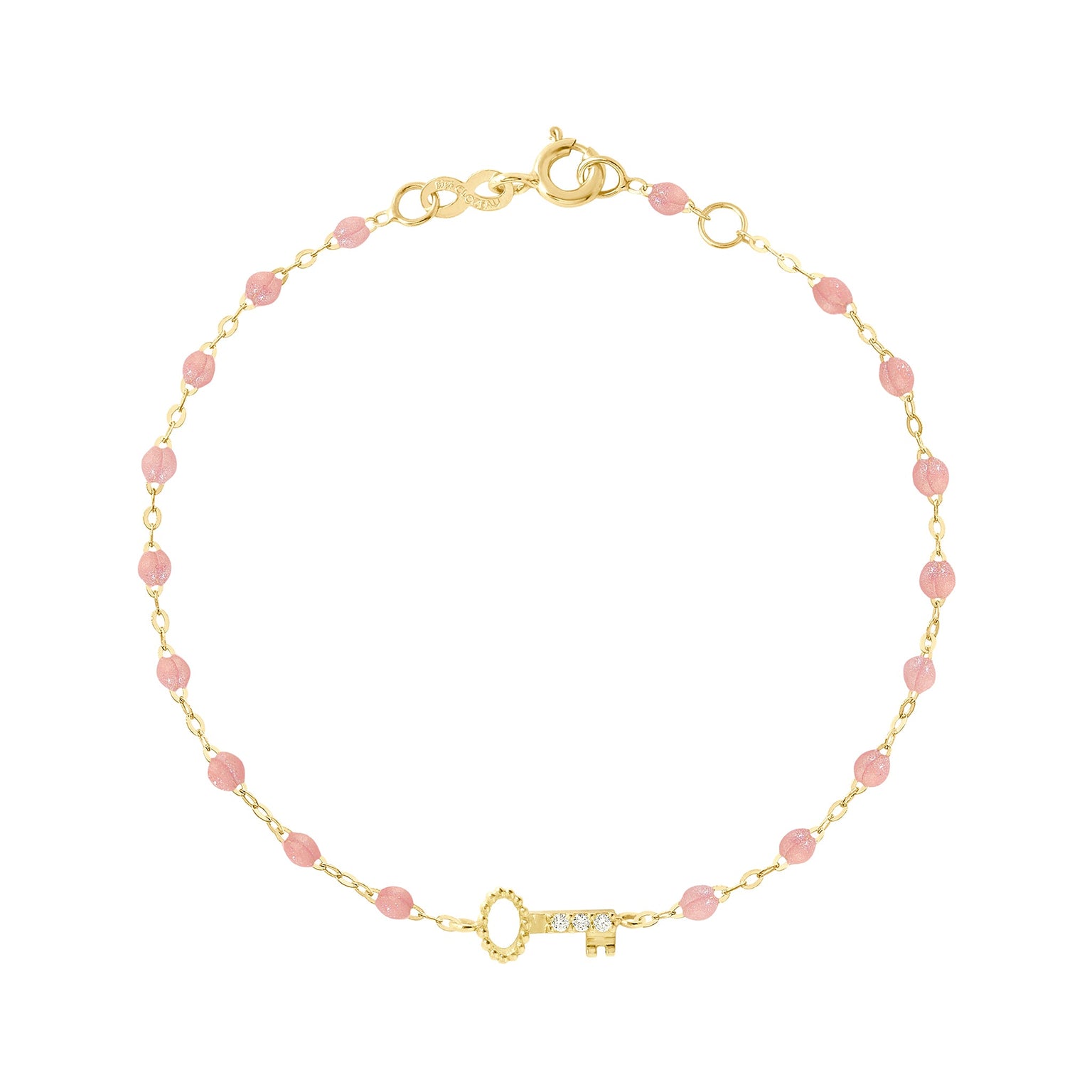 Gigi Clozeau - Key Diamond Blush Bracelet, Yellow Gold, 6.7"