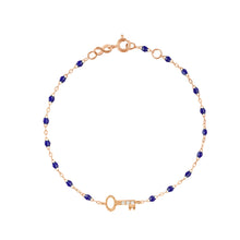 Gigi Clozeau - Key Diamond Lapis Bracelet, Rose Gold, 6.7"