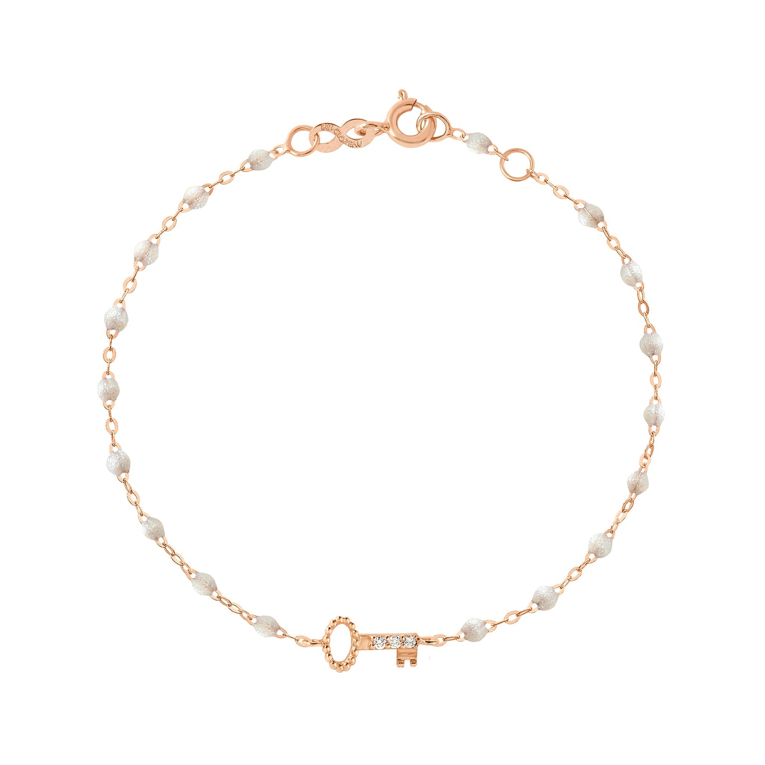 Gigi Clozeau - Key Diamond Opal Bracelet, Rose Gold, 6.7"