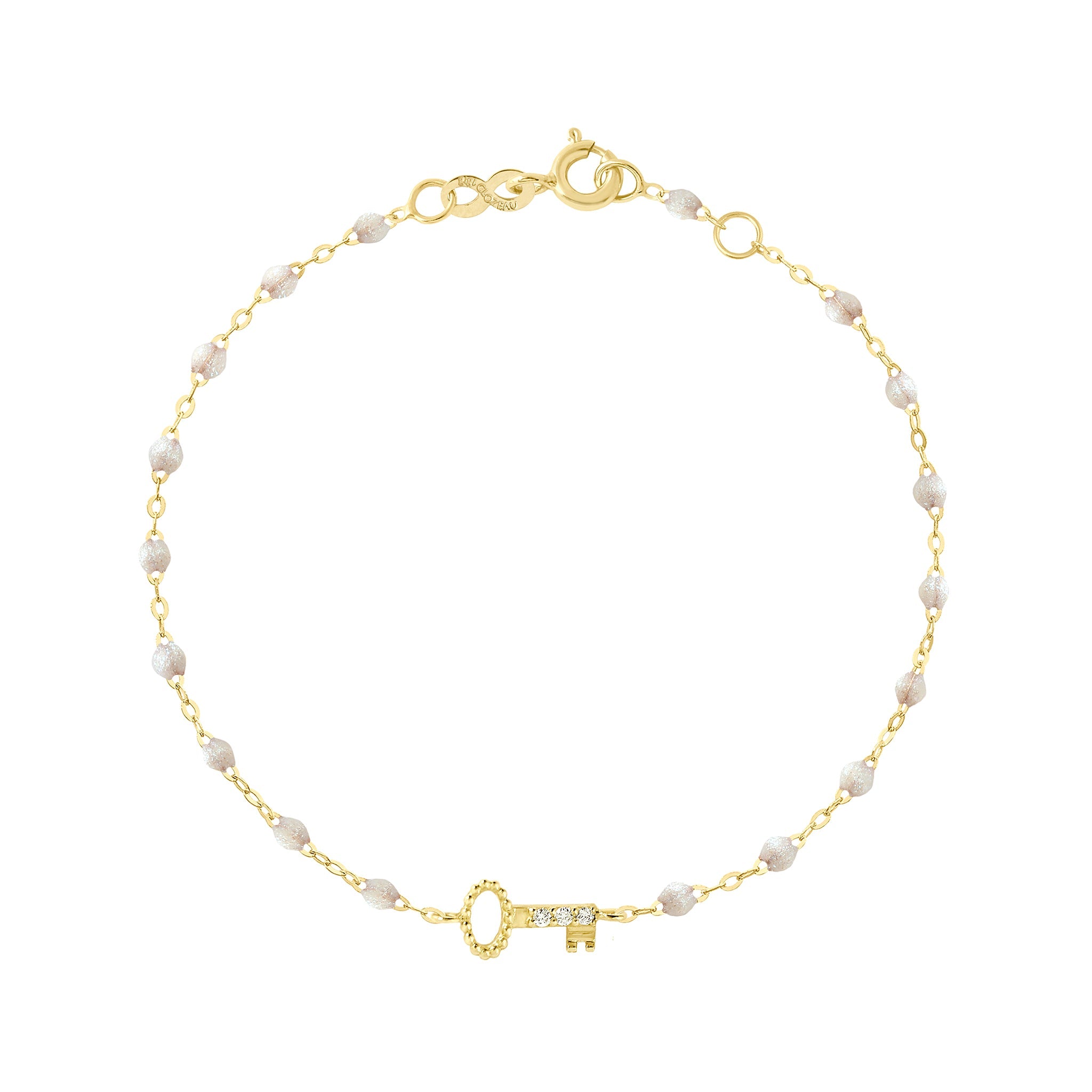 Gigi Clozeau - Key Diamond Opal Bracelet, Yellow Gold, 6.7"