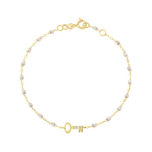 Gigi Clozeau - Key Diamond Opal Bracelet, Yellow Gold, 6.7"