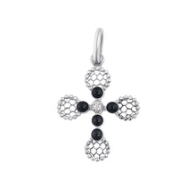 Gigi Clozeau - Lace Cross Diamond Pendant, Black, White Gold