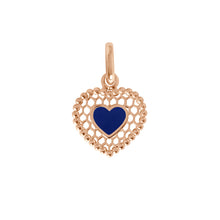 Gigi Clozeau - Lapis Lace Heart Pendant, Rose Gold