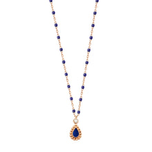 Gigi Clozeau - Lapis Mini Lucky Cashmere Necklace, Rose Gold, 16.5"