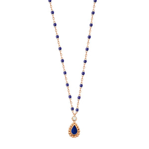Gigi Clozeau - Lapis Mini Lucky Cashmere Necklace, Rose Gold, 16.5"