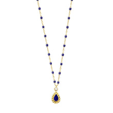 Gigi Clozeau - Lapis Mini Lucky Cashmere Necklace, Yellow Gold, 16.5"