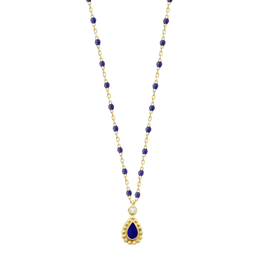 Gigi Clozeau - Lapis Mini Lucky Cashmere Necklace, Yellow Gold, 16.5
