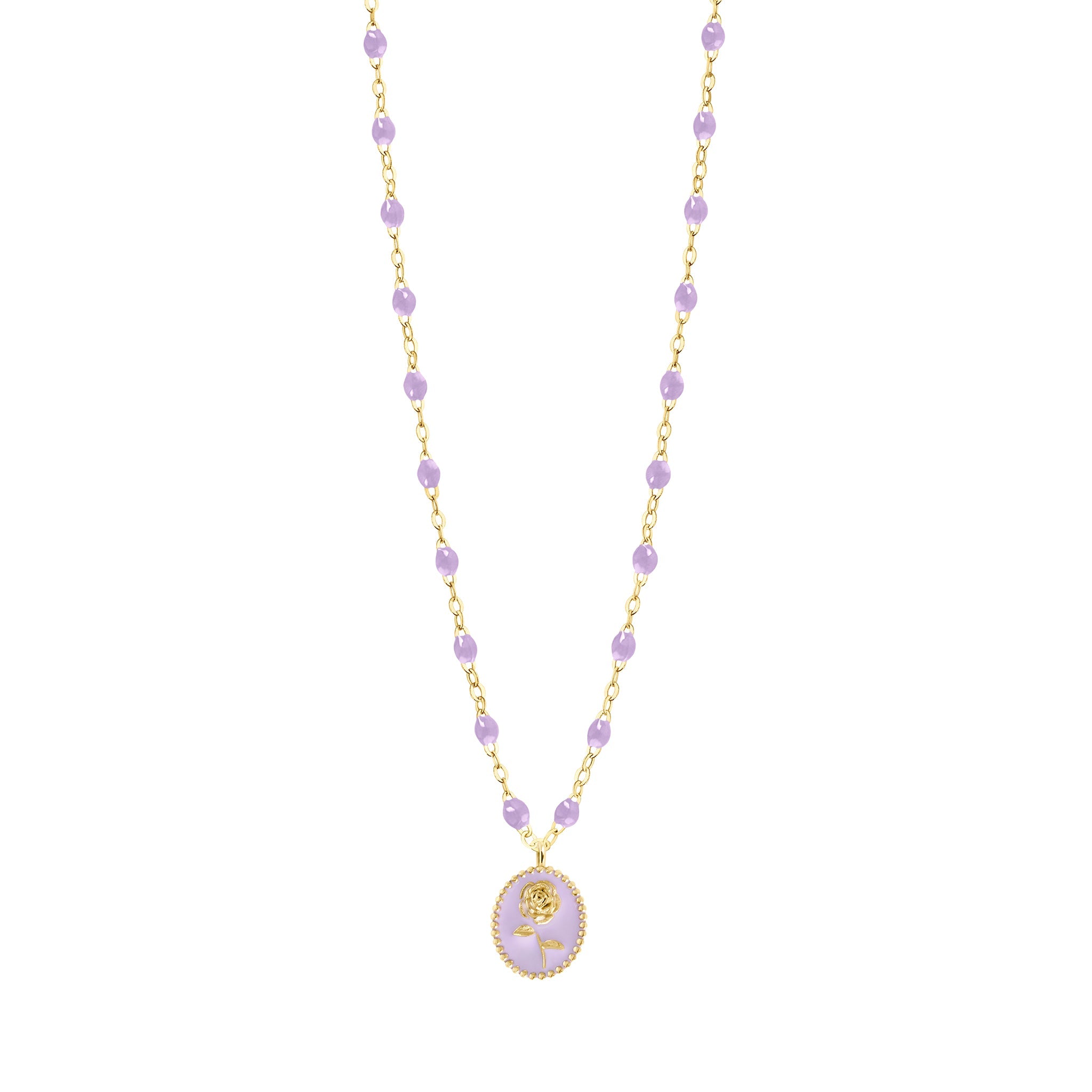 Gigi Clozeau - Lilac Rose Necklace, Yellow Gold, 16.5"