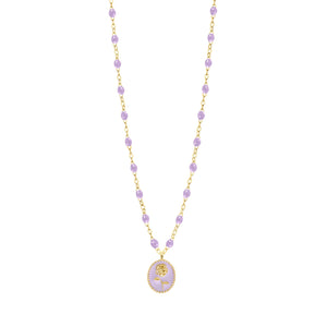 Gigi Clozeau - Lilac Rose Necklace, Yellow Gold, 16.5"