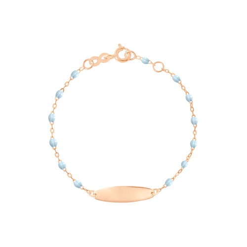 Gigi Clozeau - Little Gigi Baby Blue bracelet, Oval plaque, Rose Gold, 5.1