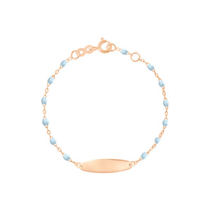 Gigi Clozeau - Little Gigi Baby Blue bracelet, Oval plaque, Rose Gold, 5.1"