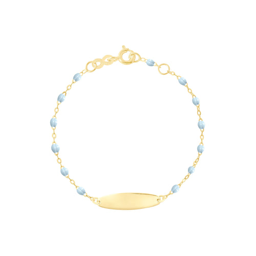 Gigi Clozeau - Little Gigi Baby Blue bracelet, Oval plaque, Yellow Gold, 5.9
