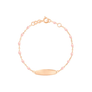 Gigi Clozeau - Little Gigi Baby Pink bracelet, Oval plaque, Rose Gold, 5.1"